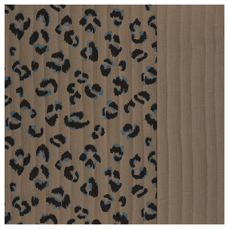 Printed Quilted Double Gauze FAUVE 4J Taupe / Taupe